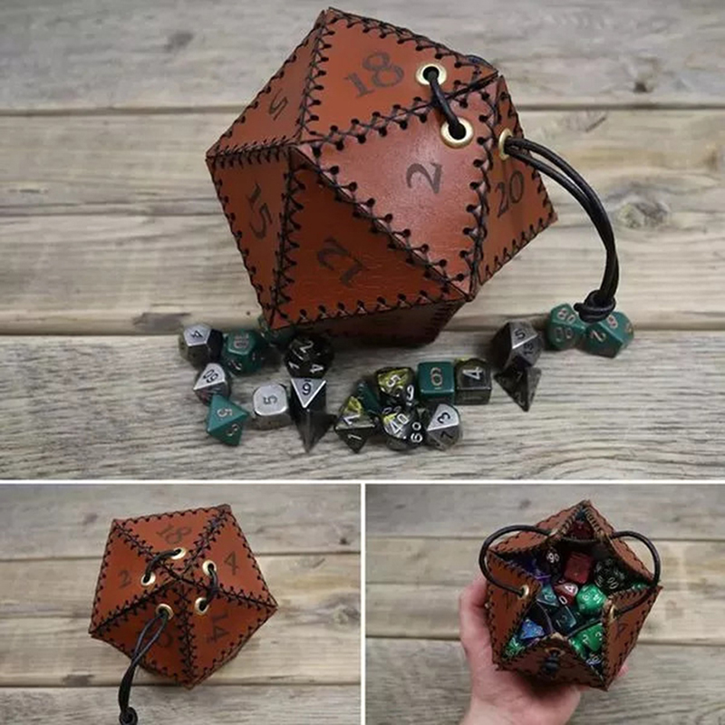 Leatherwork Ideas - Nuevas de cuero D20 bolsa de