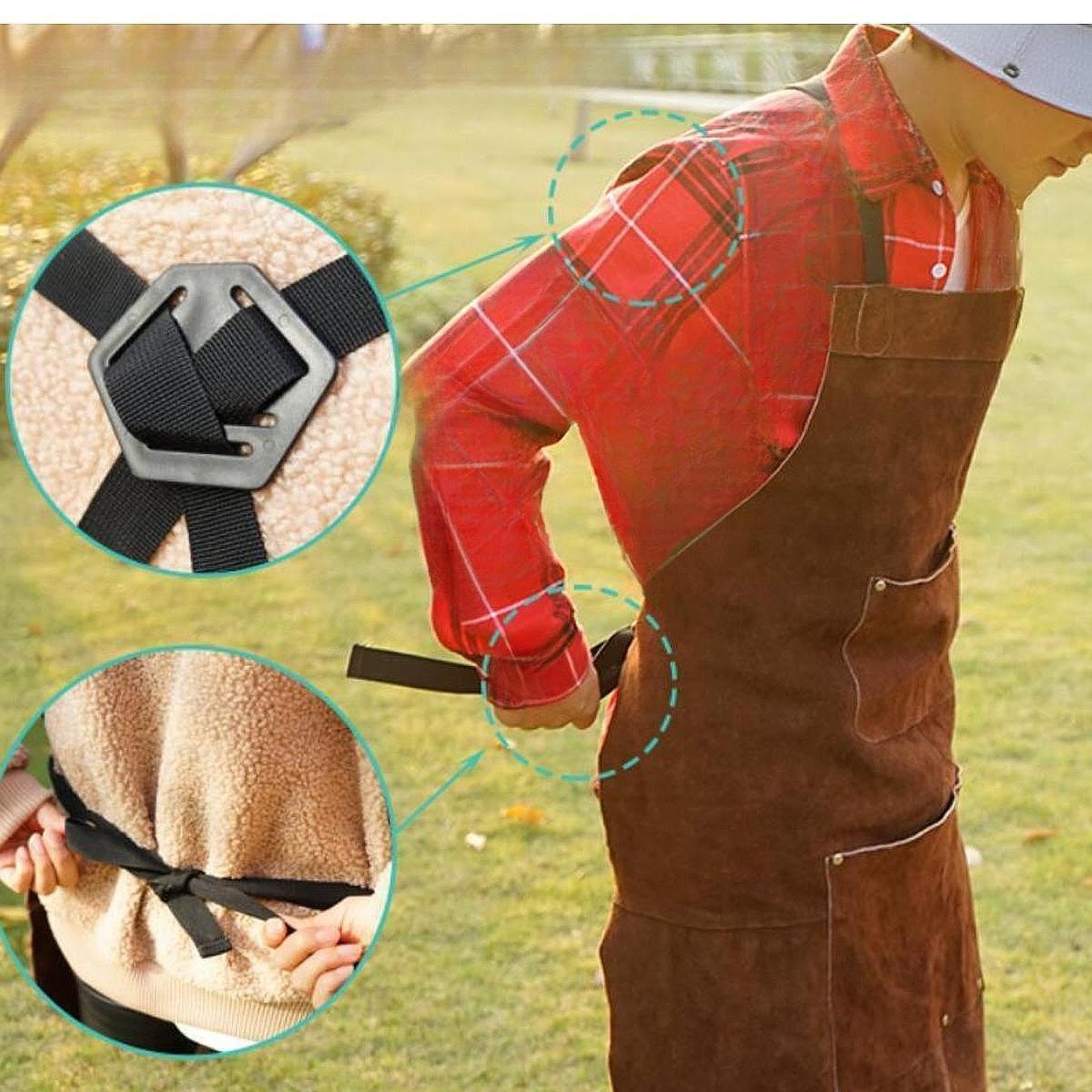 Leather Work Japan - Delantal de trabajo de soldadura resistente