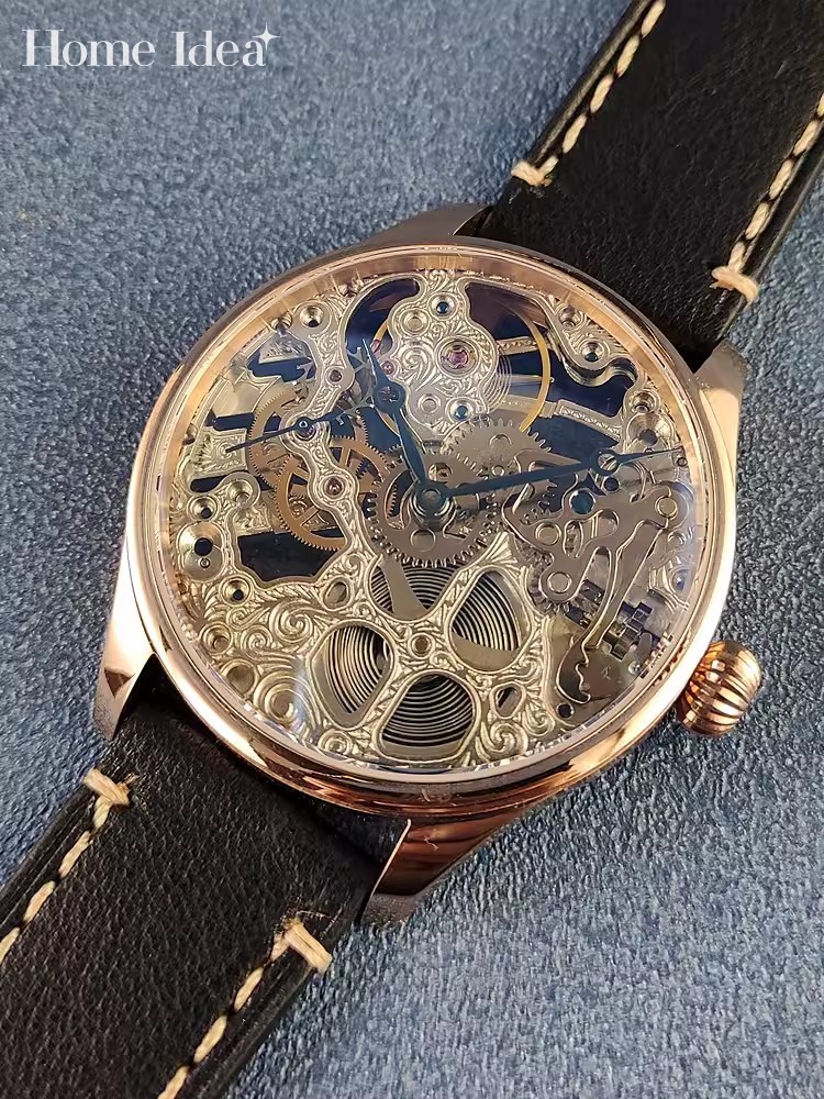 Leatherwork Ideas - Reloj de pulsera mecánico de cuerda