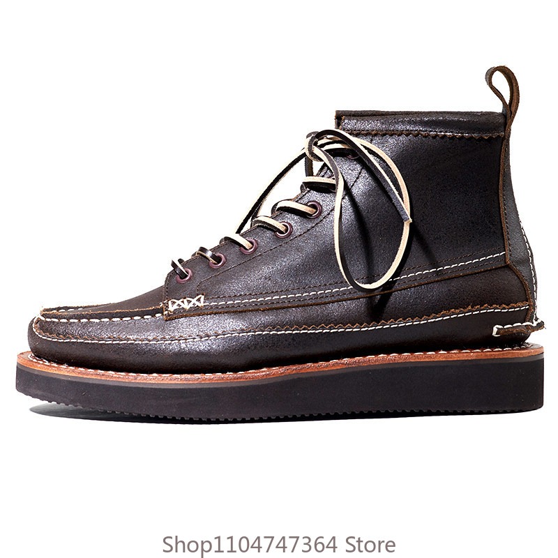 Leatherworking Classic - Zapatos Americanos Retro Clásicos de Caña