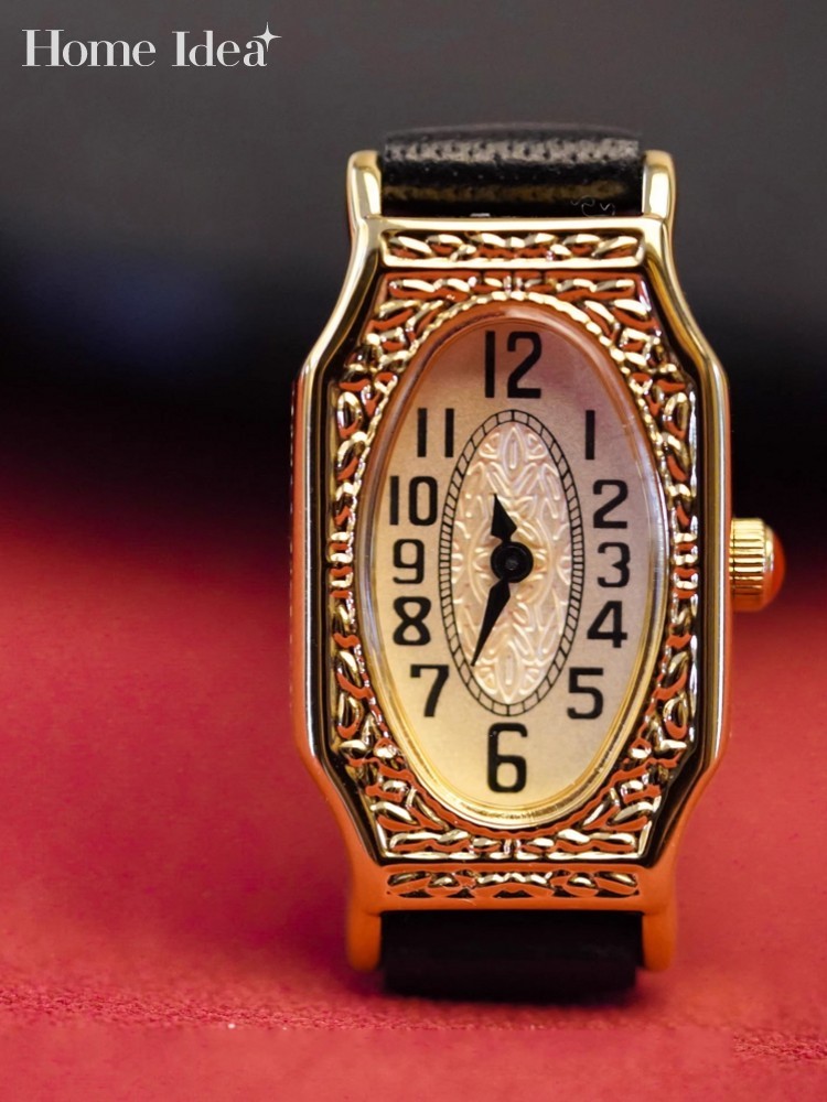 Leatherwork Ideas - Reloj de Cuarzo Dorado con Punta