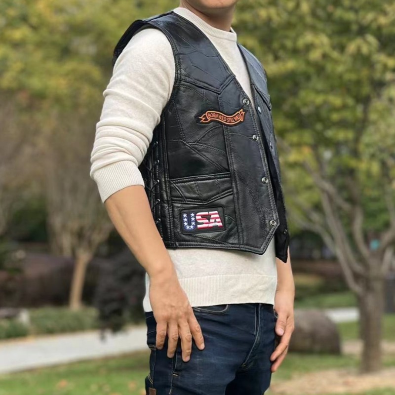 NUEVO Chaleco de Motocicleta p - Leather Work Jacket reseña y precio