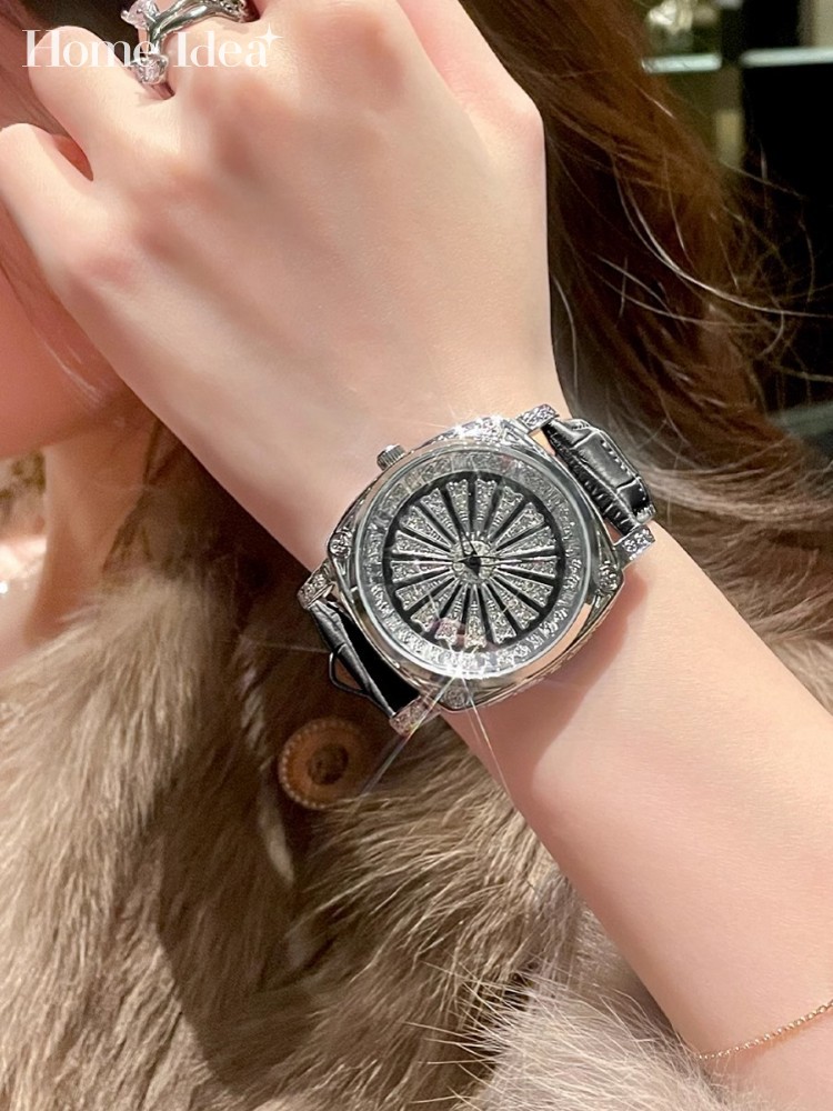 Reloj de cuarzo con diamantes  - Leatherwork Ideas reseña y precio