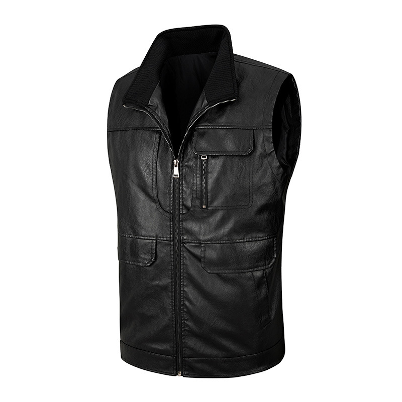 Chaleco de cuero para hombre,  - Leather Work Vest For Men reseña y precio