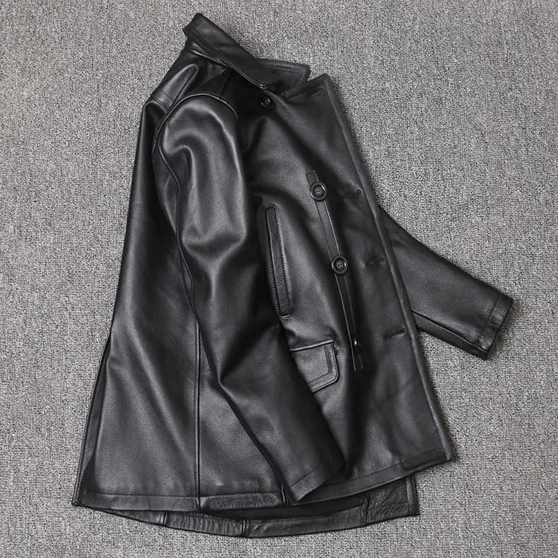 Chaqueta de cuero genuino para - Leather Work Jacket reseña y precio