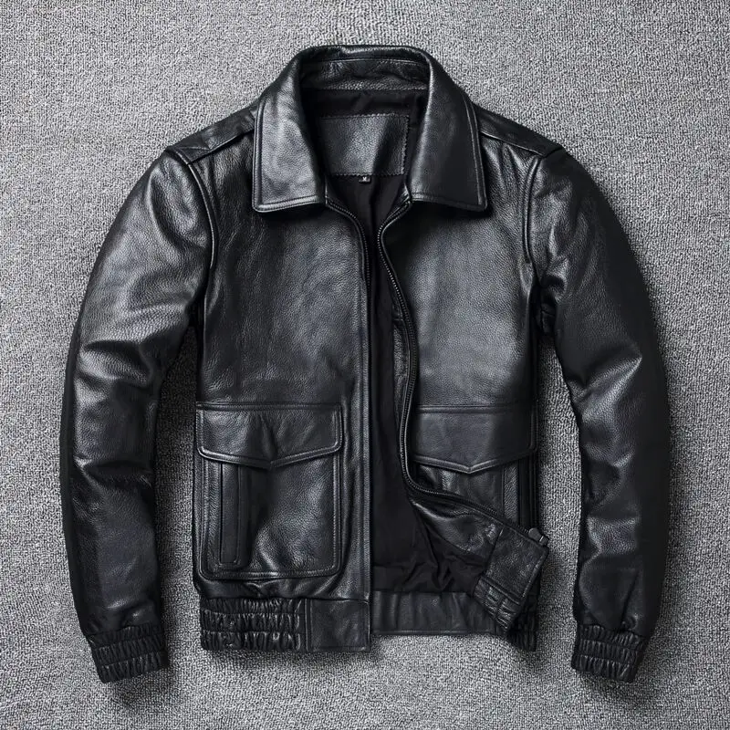 Chaqueta de cuero genuino para - Leather Work Jacket reseña y precio